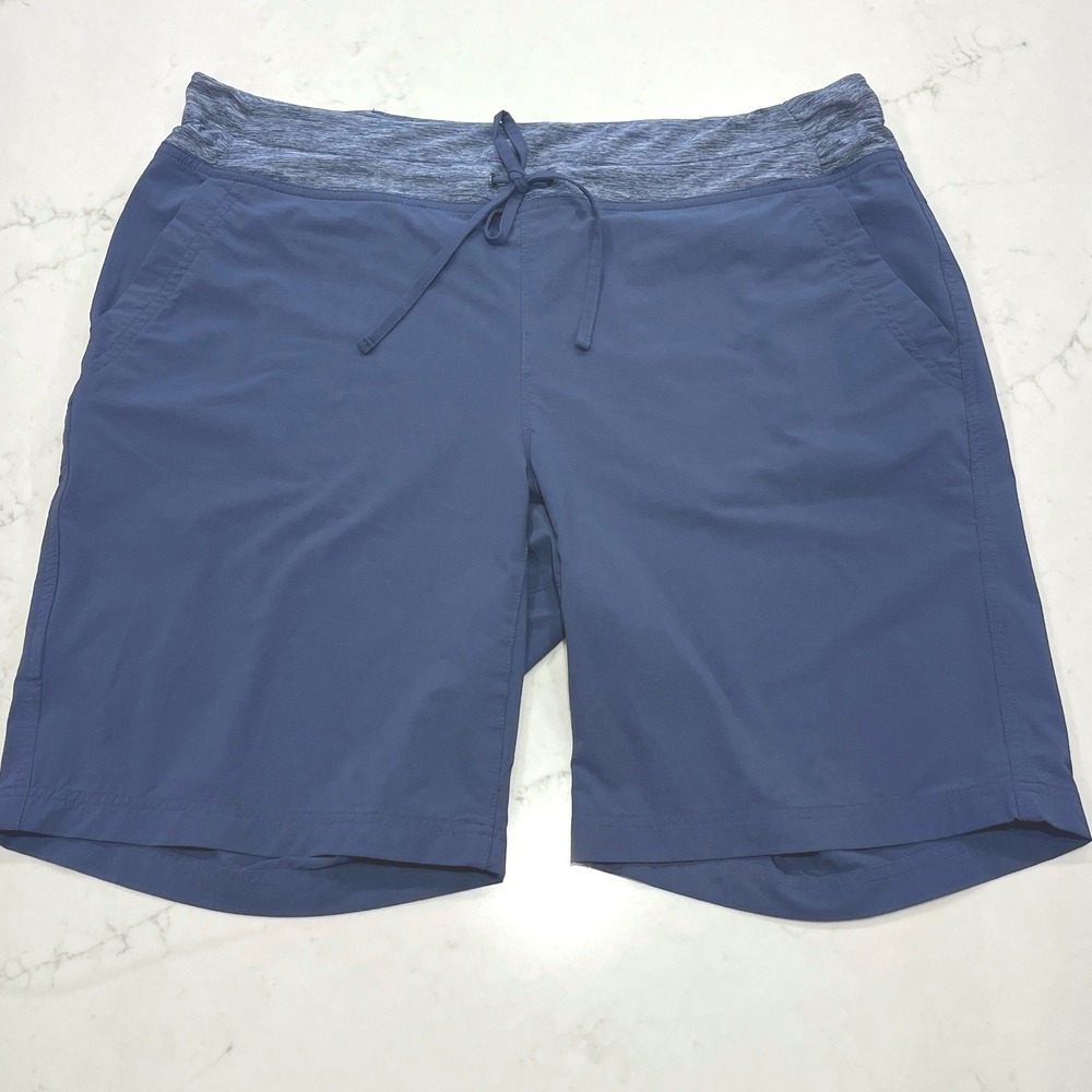Duluth Trading Womens 18 Armachillo Cooling 10" Shorts Blue Outdoor Stretch